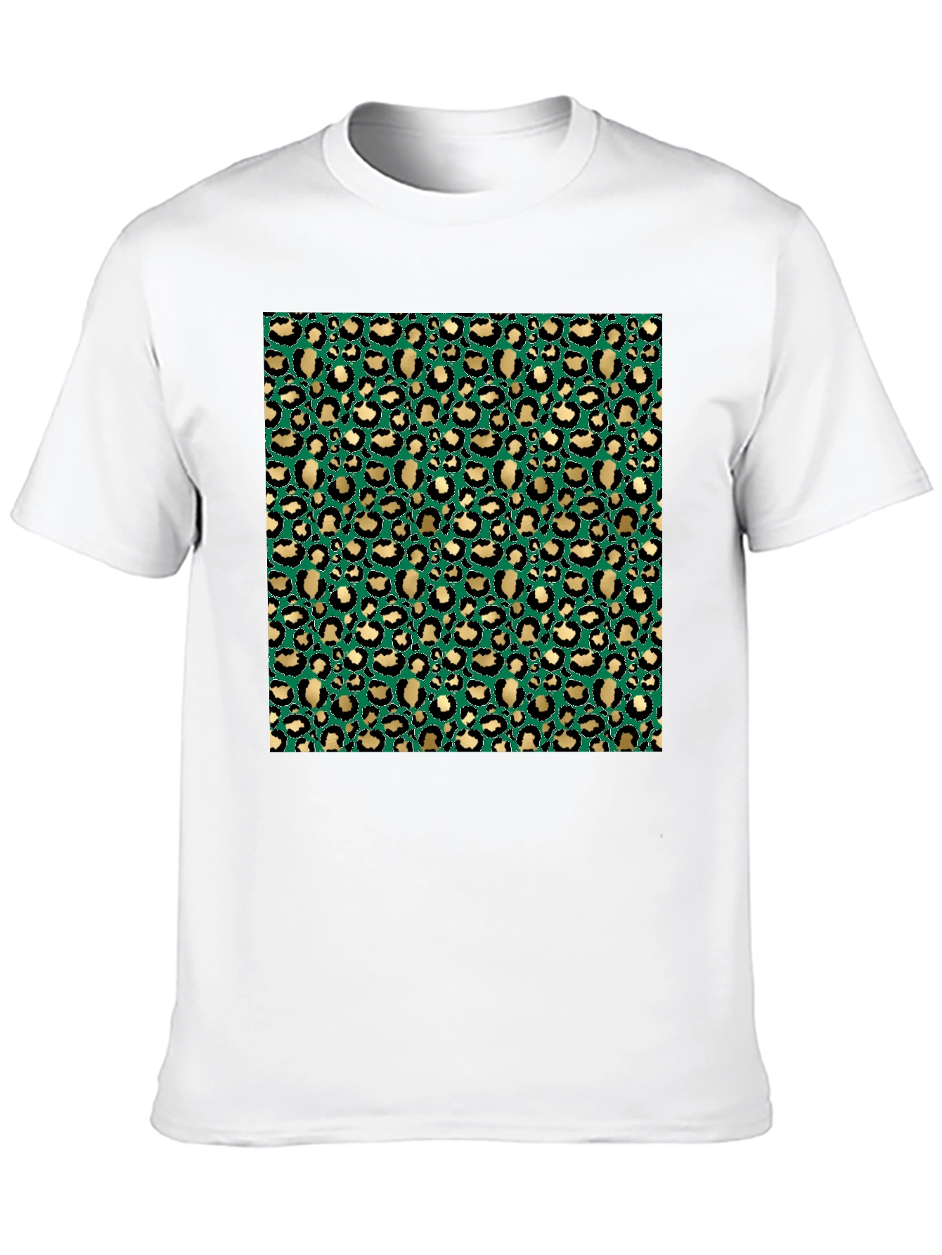 Green & Gold Leopard Print T-Shirt