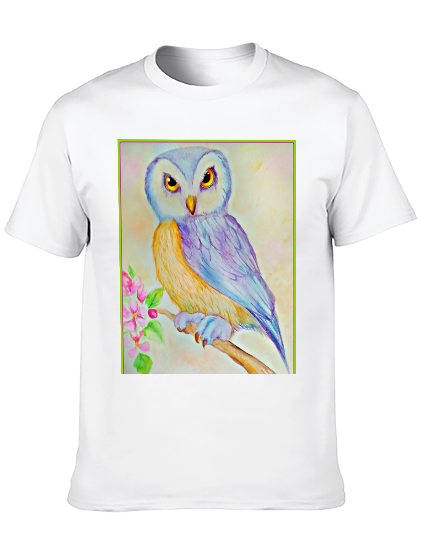 Owl Art Print Graphic Tee - Unisex Black T-Shirt