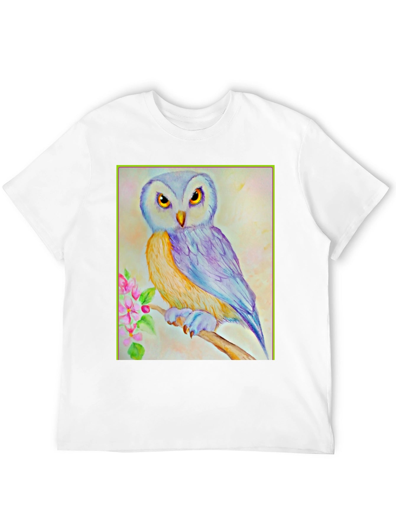 Owl Art Print Graphic Tee - Unisex Black T-Shirt