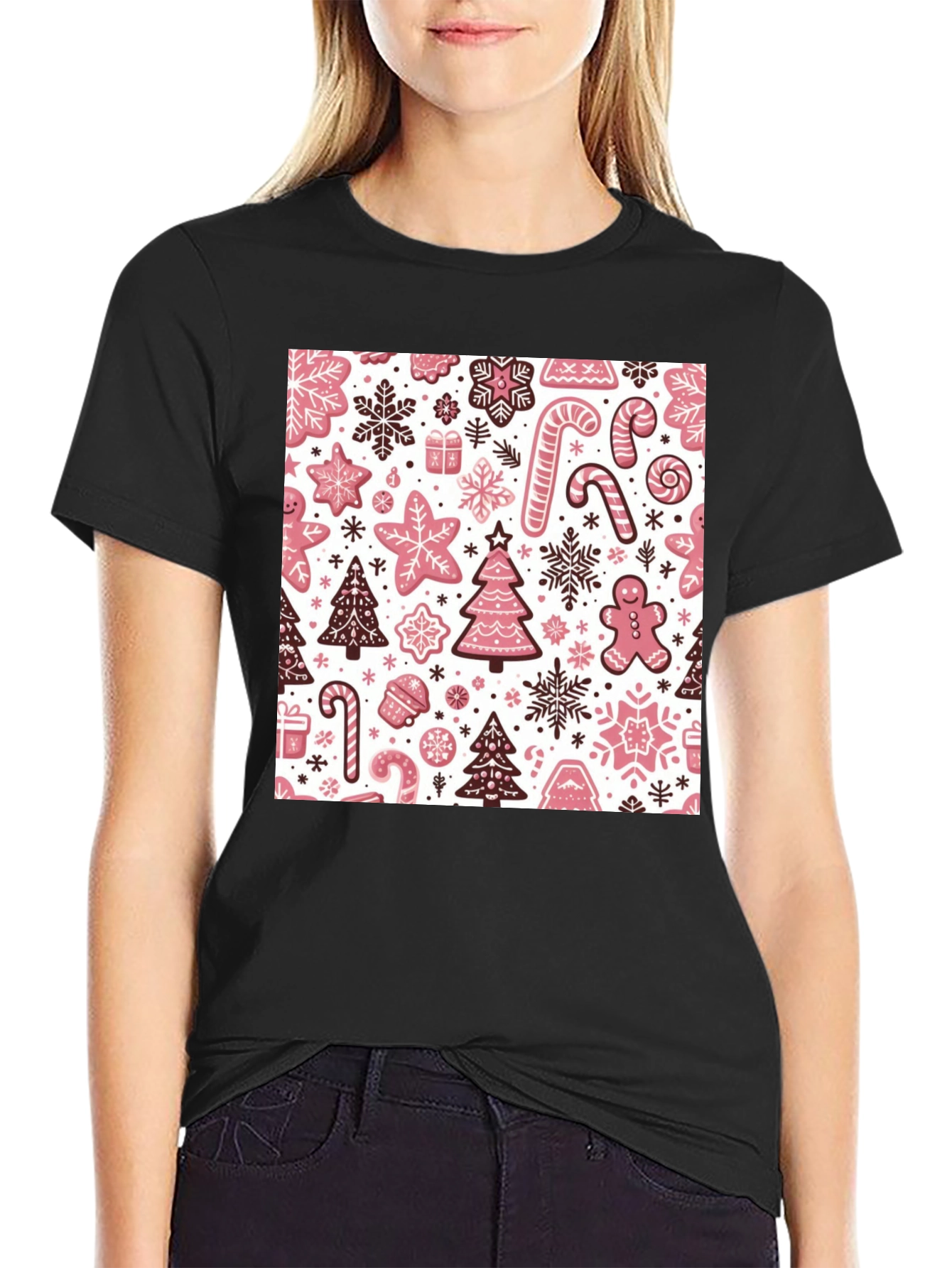Festive Gingerbread Holiday Pattern Tee