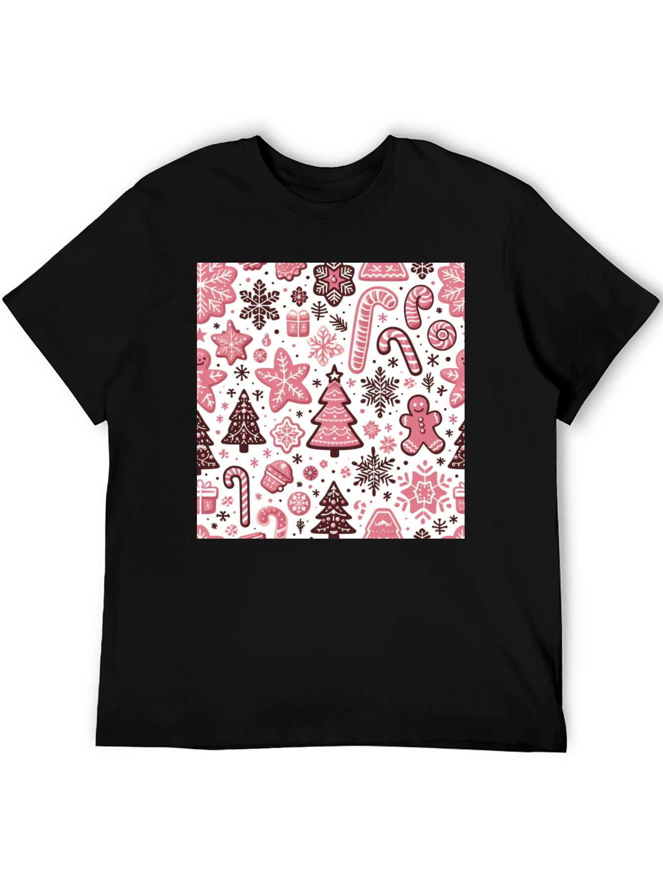 Festive Gingerbread Holiday Pattern Tee