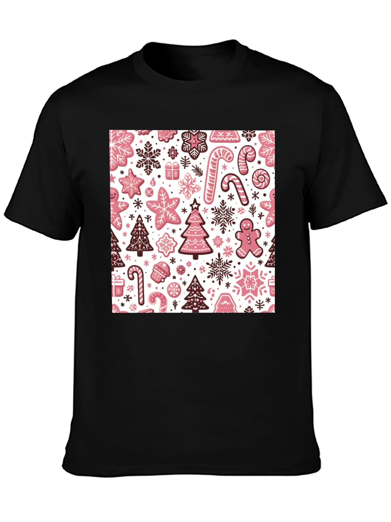 Festive Gingerbread Holiday Pattern Tee