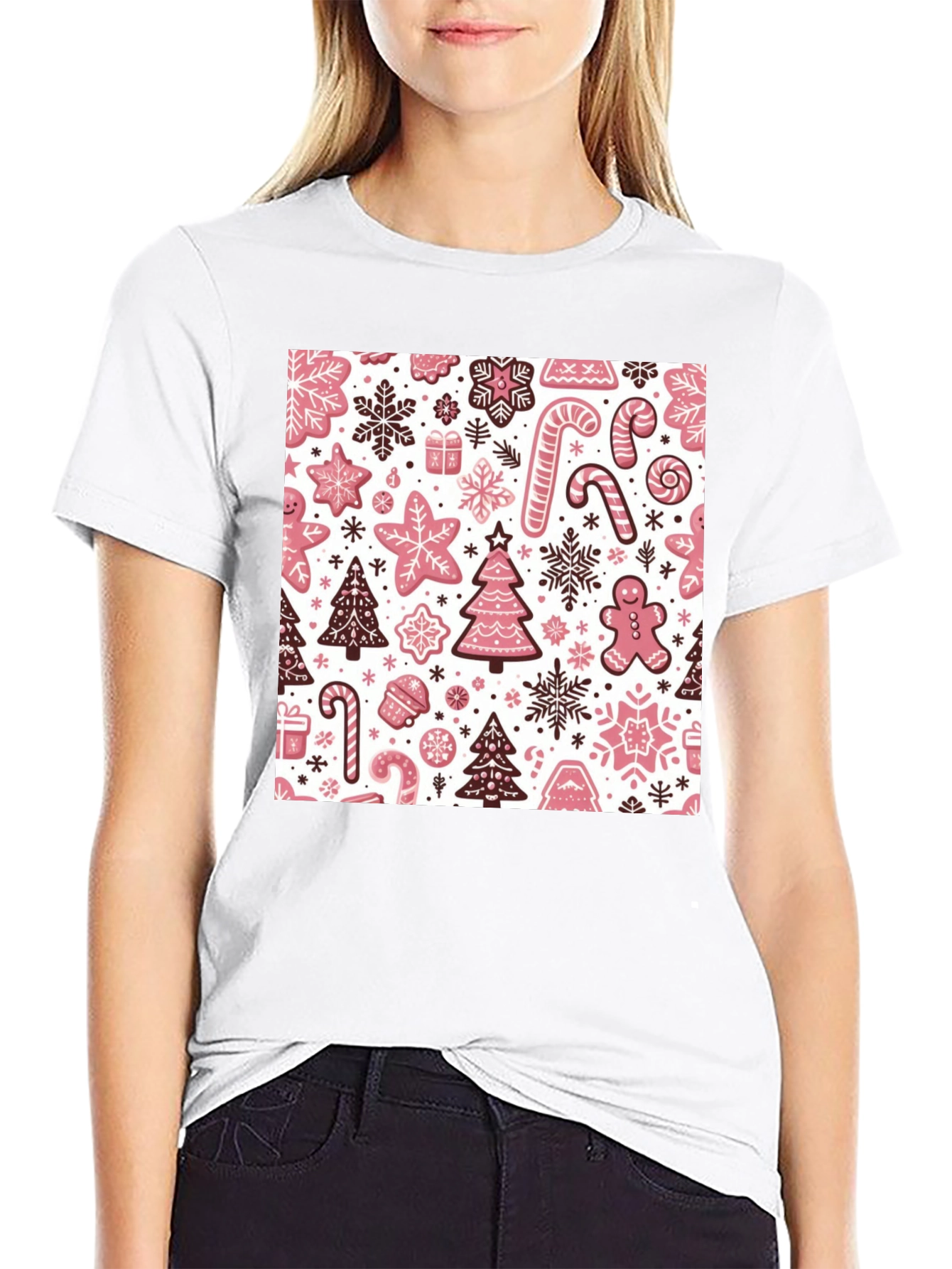Festive Gingerbread Holiday Pattern Tee