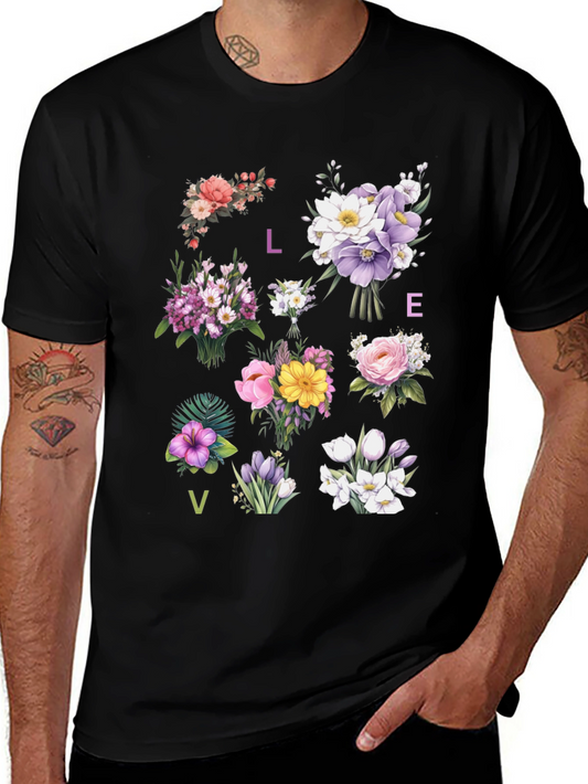 Floral LOVE T-Shirt - Botanical Graphic Tee