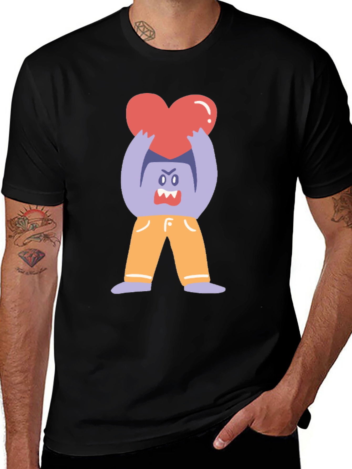 Monster Heart Graphic Tee - Soft Cotton Blend