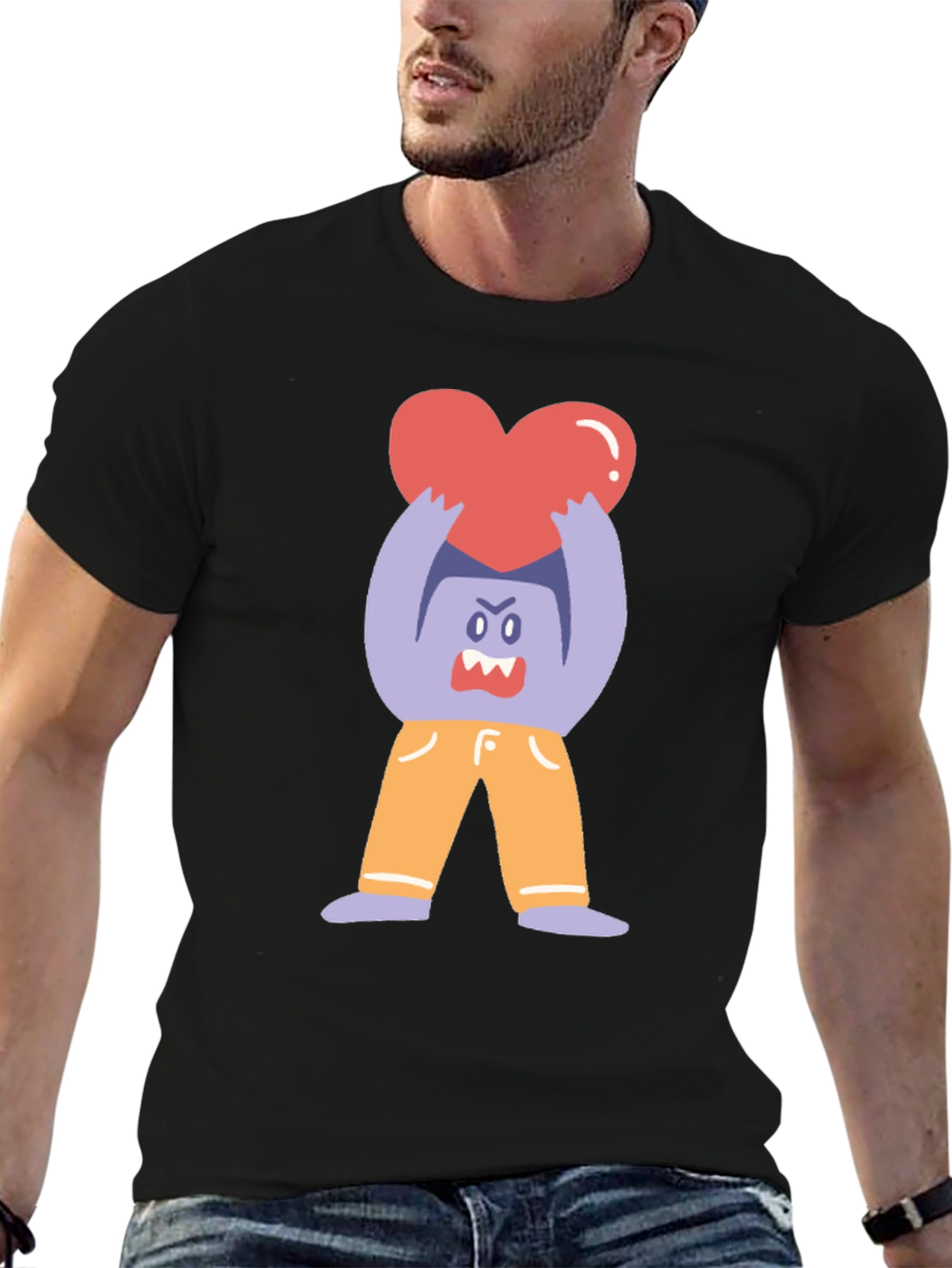 Monster Heart Graphic Tee - Soft Cotton Blend