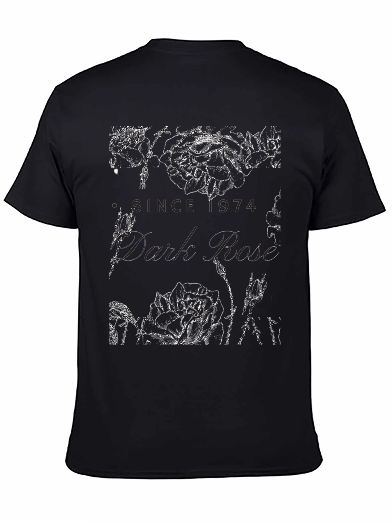Dark Rose Graphic Tee - Since 1974 Black T-Shirt