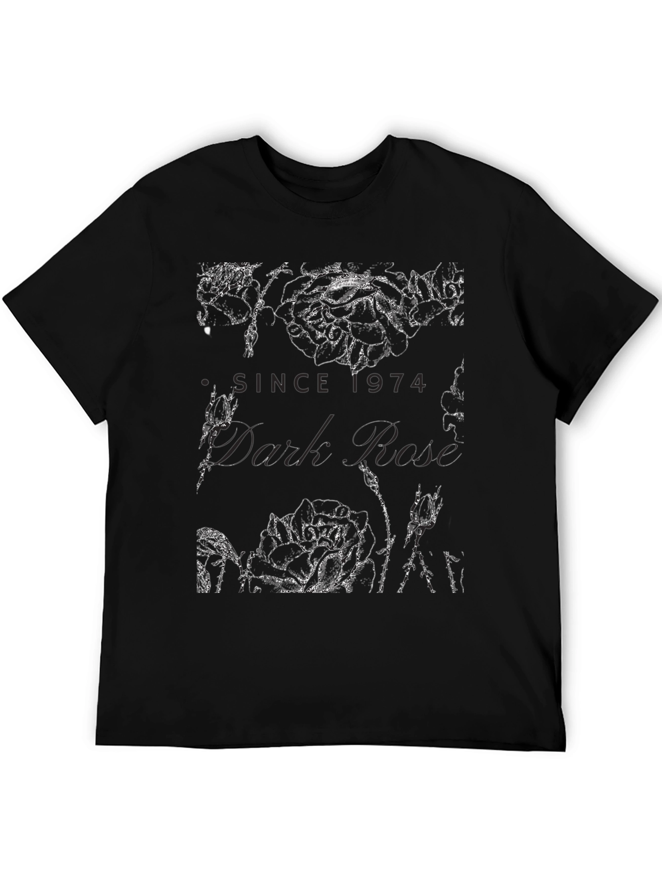 Dark Rose Graphic Tee - Since 1974 Black T-Shirt