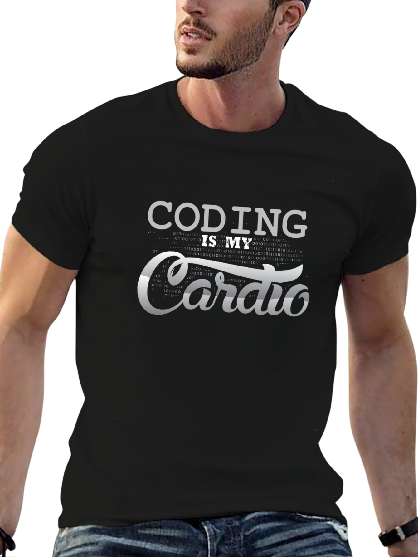 Coding is My Cardio Black T-Shirt