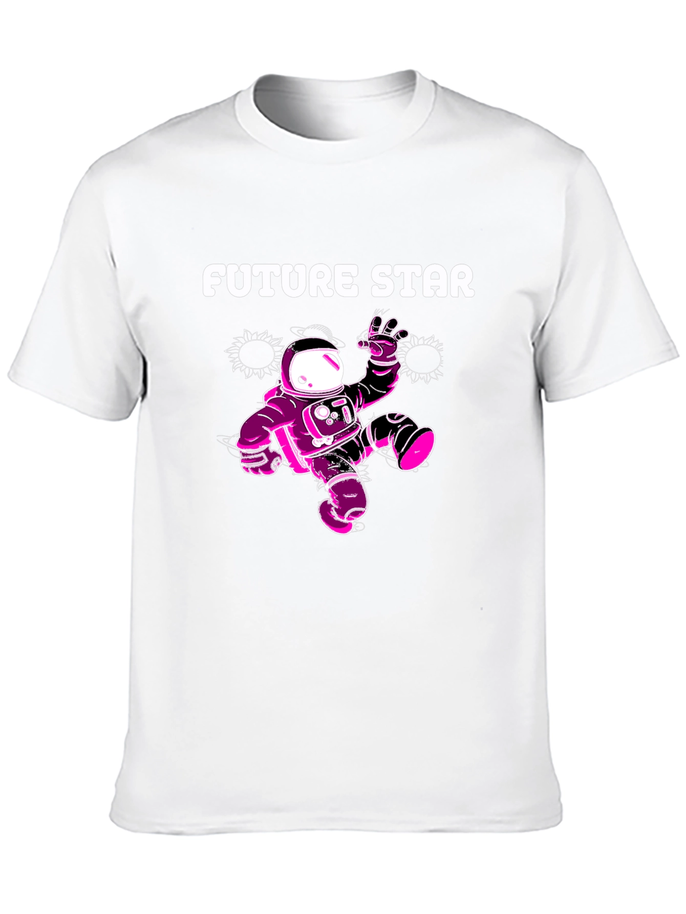 Future Star Graphic Tee - Black Cotton Astronaut T-Shirt