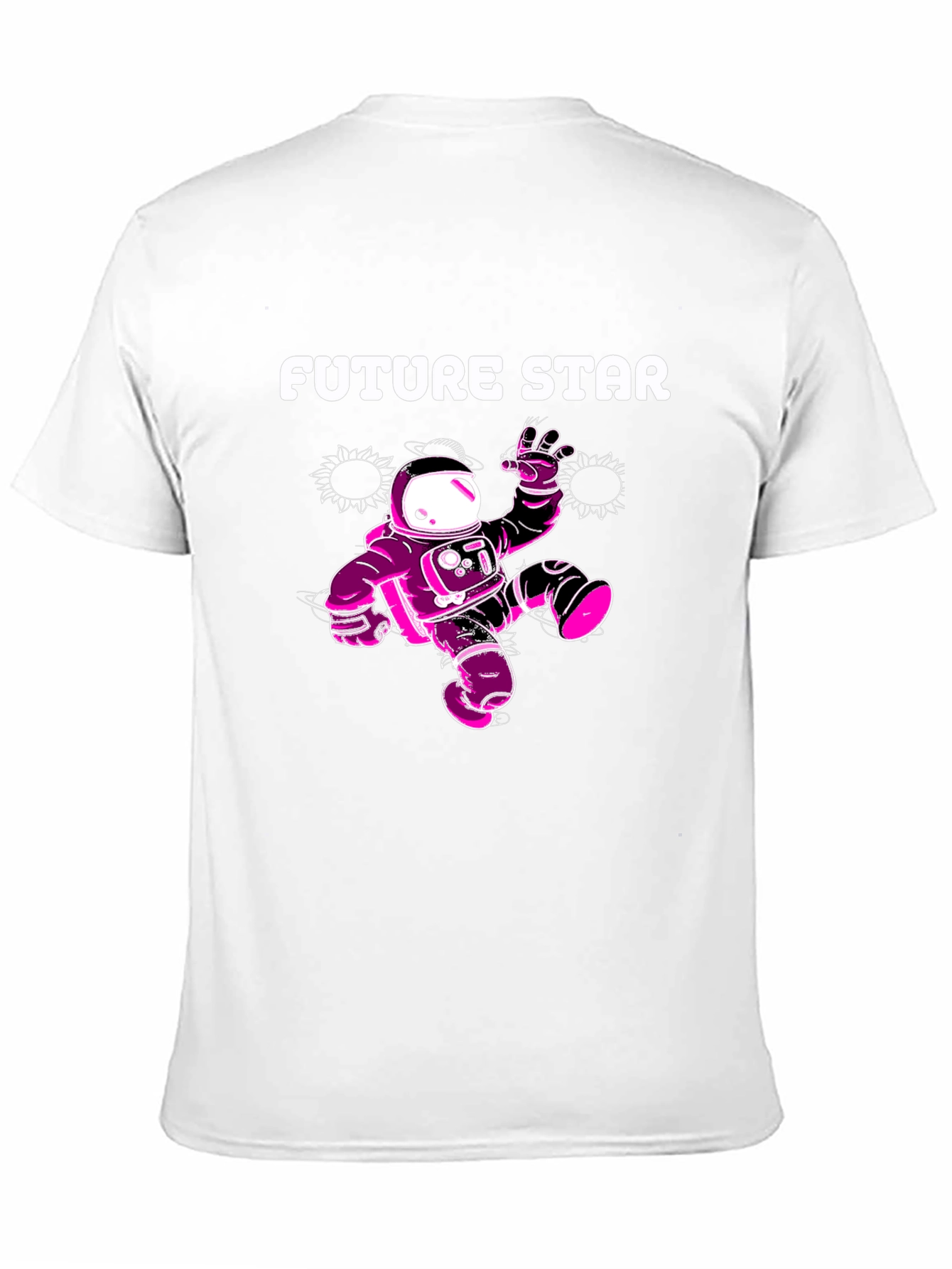 Future Star Graphic Tee - Black Cotton Astronaut T-Shirt