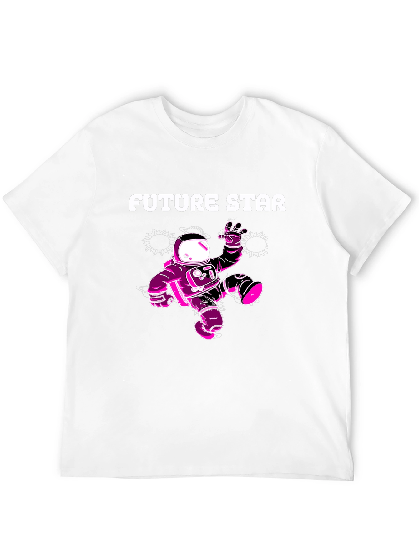 Future Star Graphic Tee - Black Cotton Astronaut T-Shirt