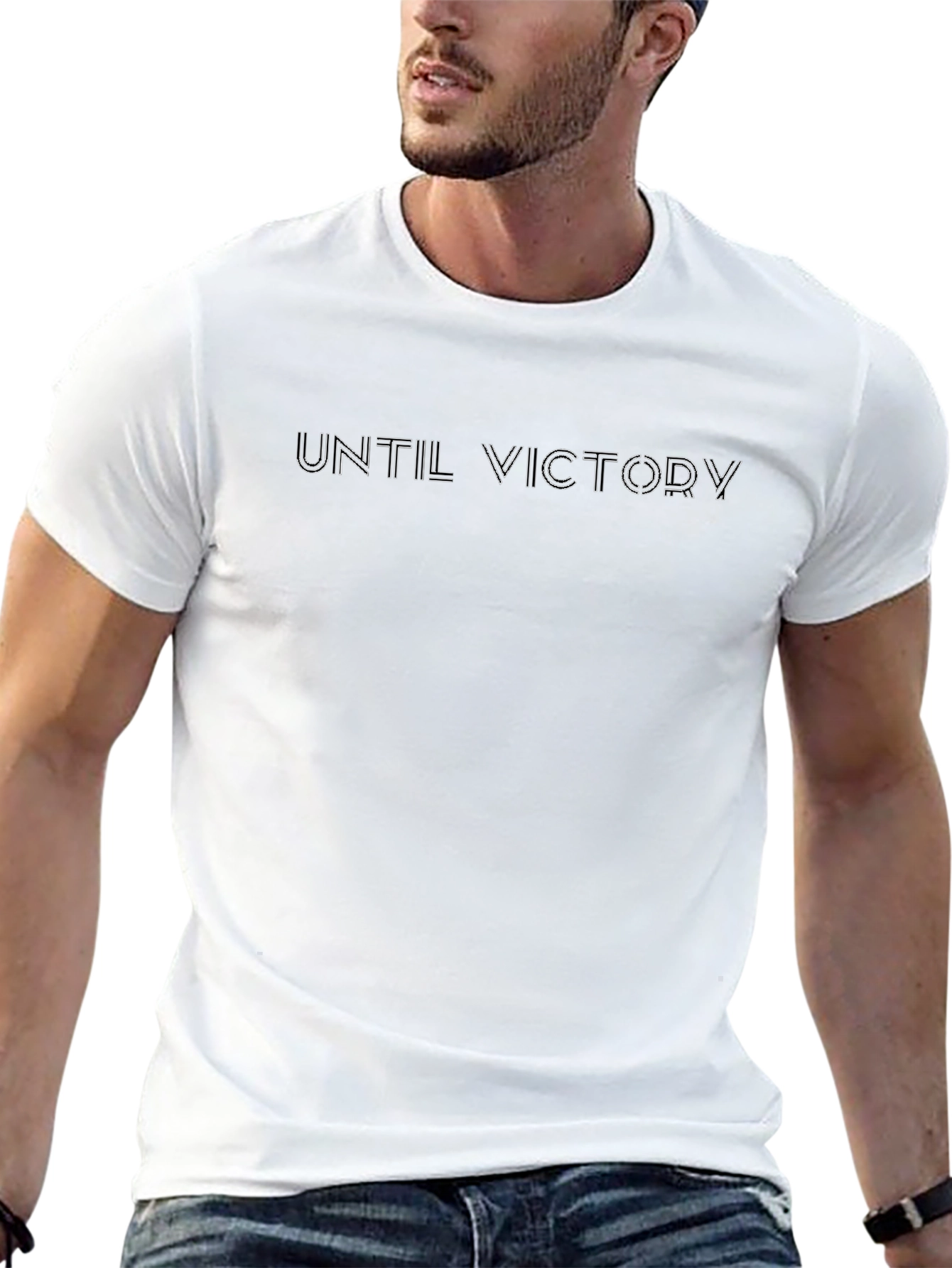 Until Victory Black Crew Neck T-Shirt