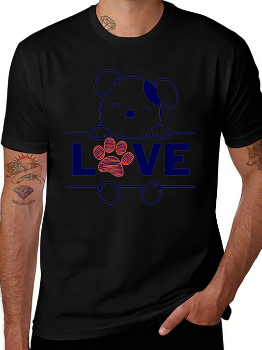 Dog Lover T-Shirt: Cute Puppy & Paw Print Design