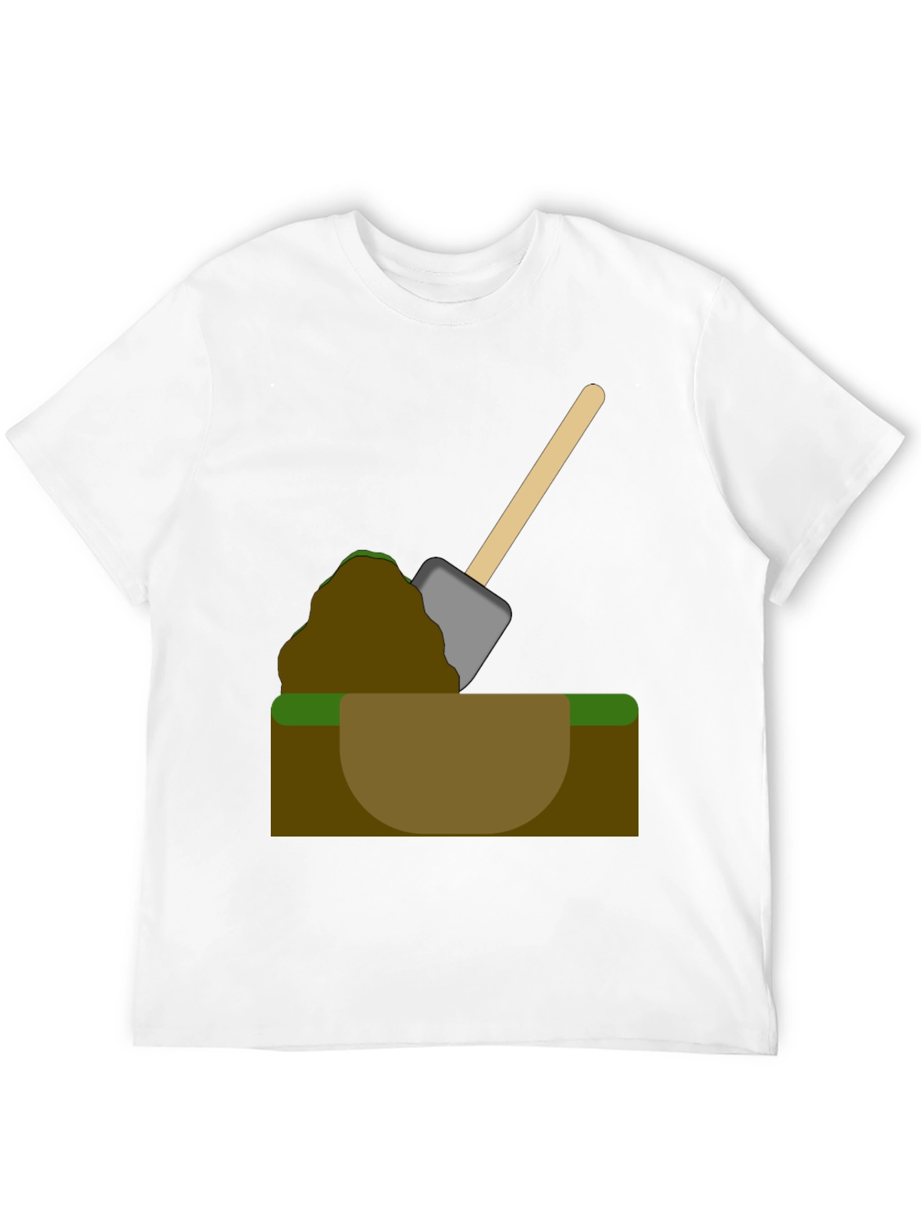 Digging T-Shirt - Cartoon Shovel in Hole Graphic Tee