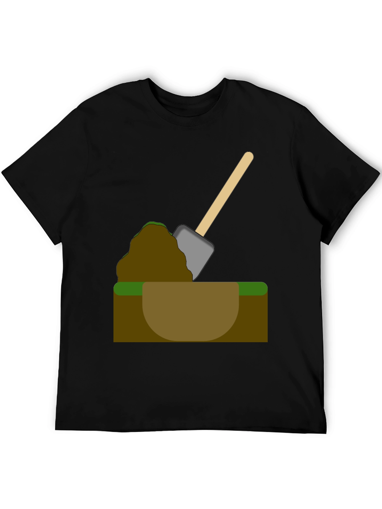 Digging T-Shirt - Cartoon Shovel in Hole Graphic Tee