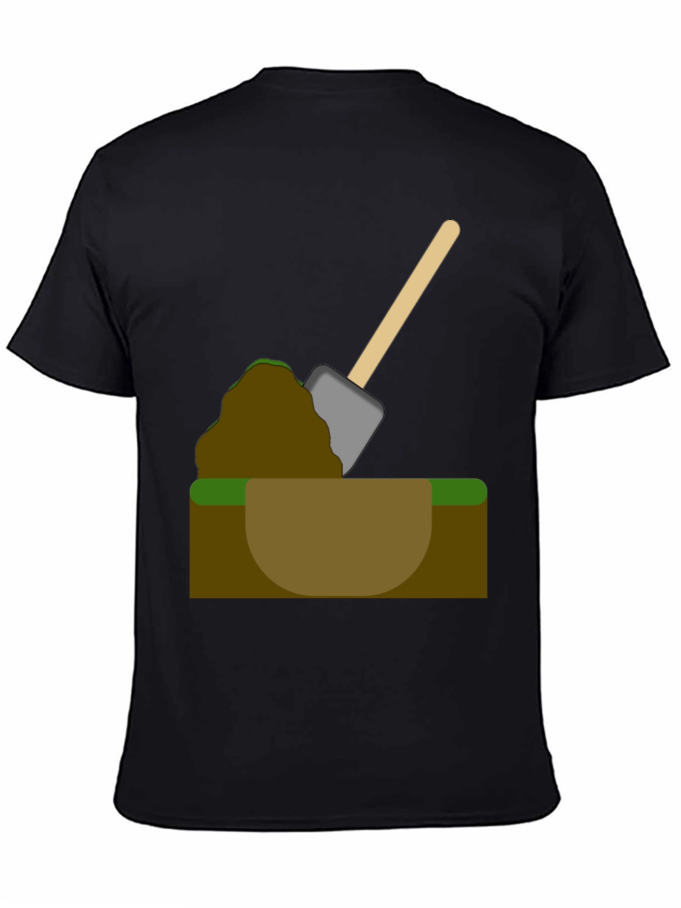 Digging T-Shirt - Cartoon Shovel in Hole Graphic Tee