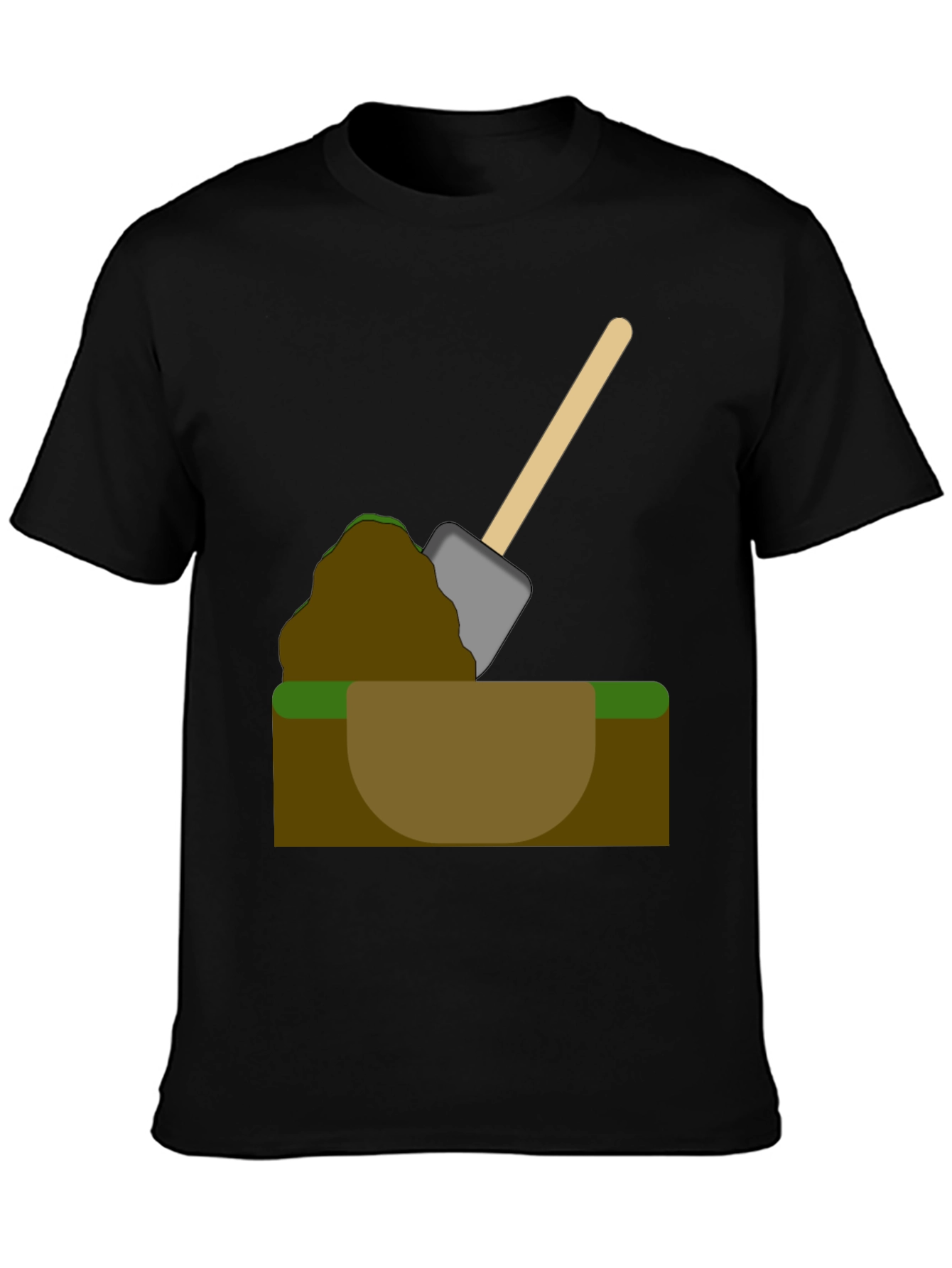Digging T-Shirt - Cartoon Shovel in Hole Graphic Tee