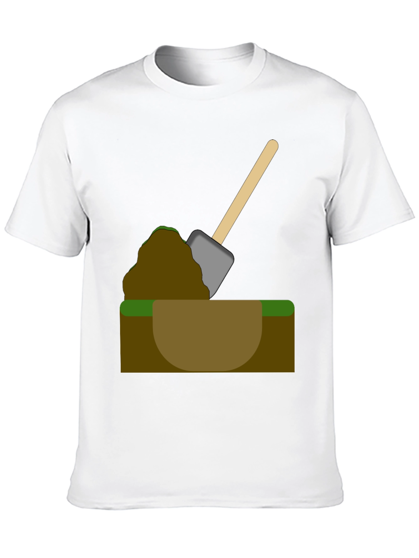 Digging T-Shirt - Cartoon Shovel in Hole Graphic Tee