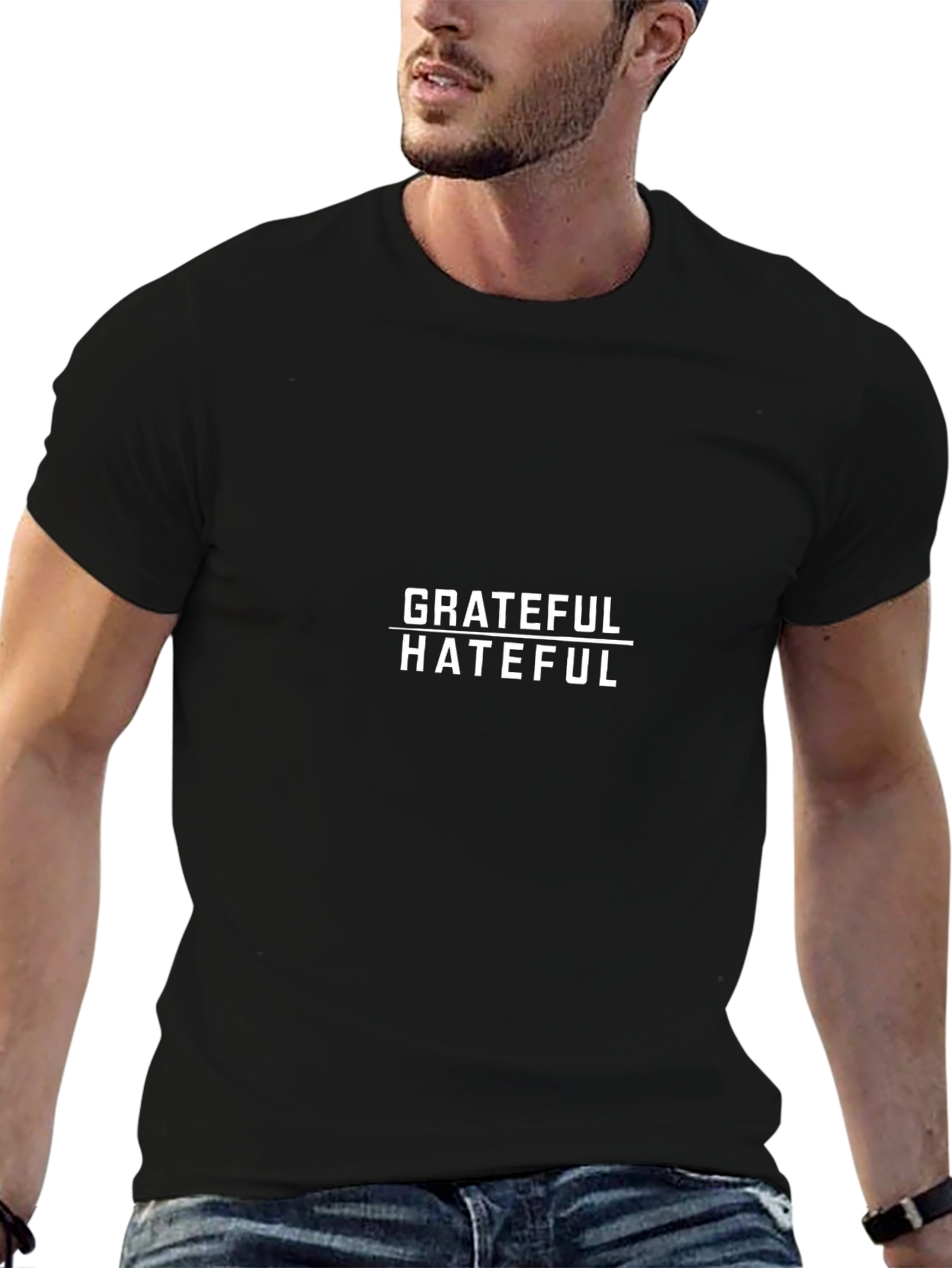 Grateful Hateful Graphic Tee - Black Crew Neck T-Shirt