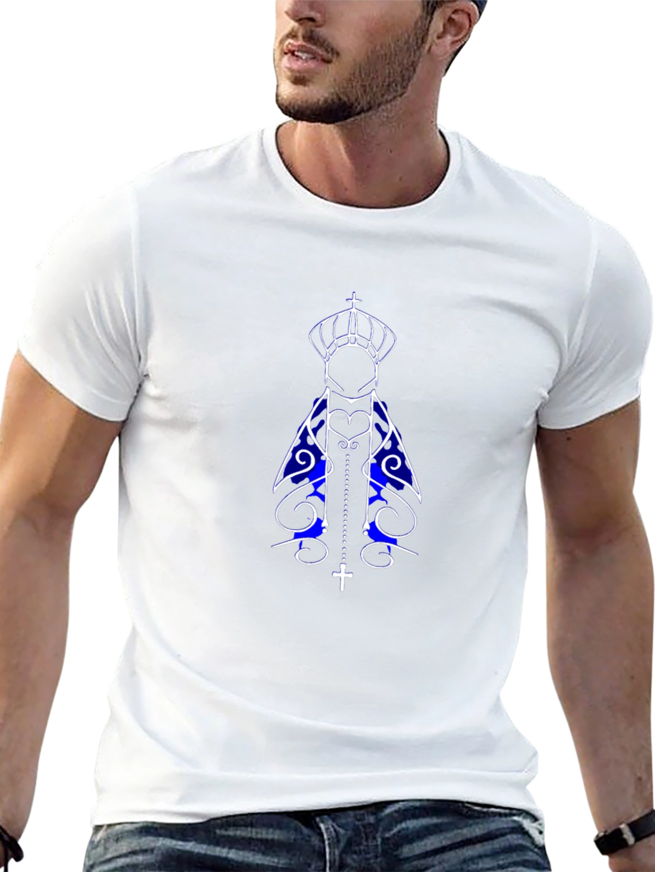 Virgin Mary Graphic Tee - Stylish Religious Apparel