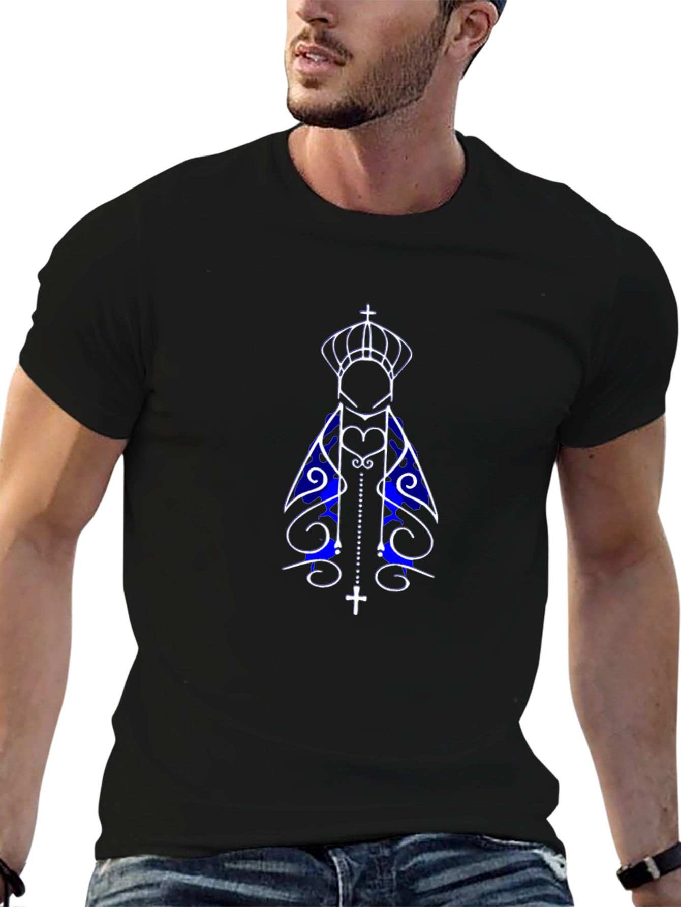 Virgin Mary Graphic Tee - Stylish Religious Apparel