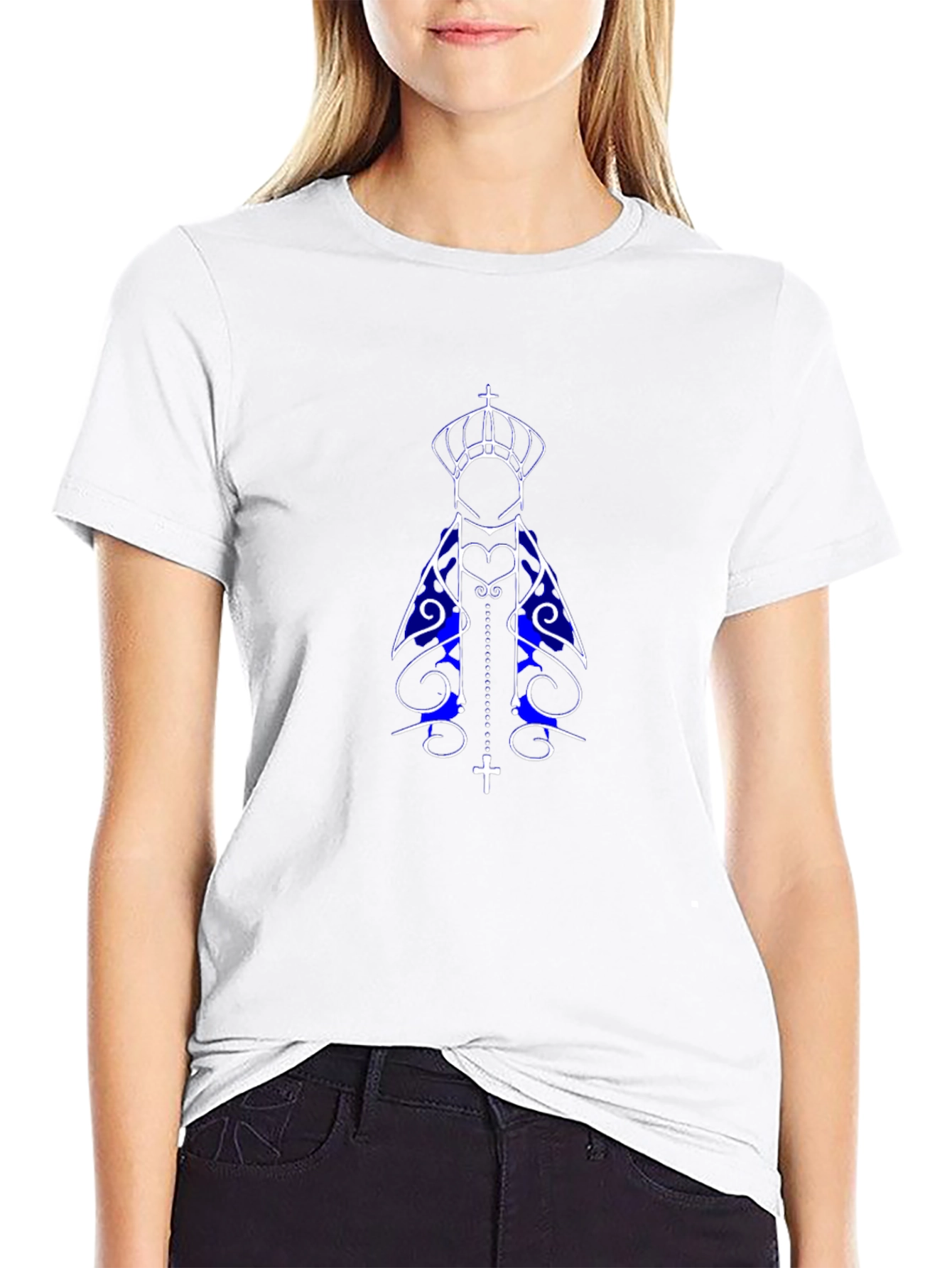 Virgin Mary Graphic Tee - Stylish Religious Apparel