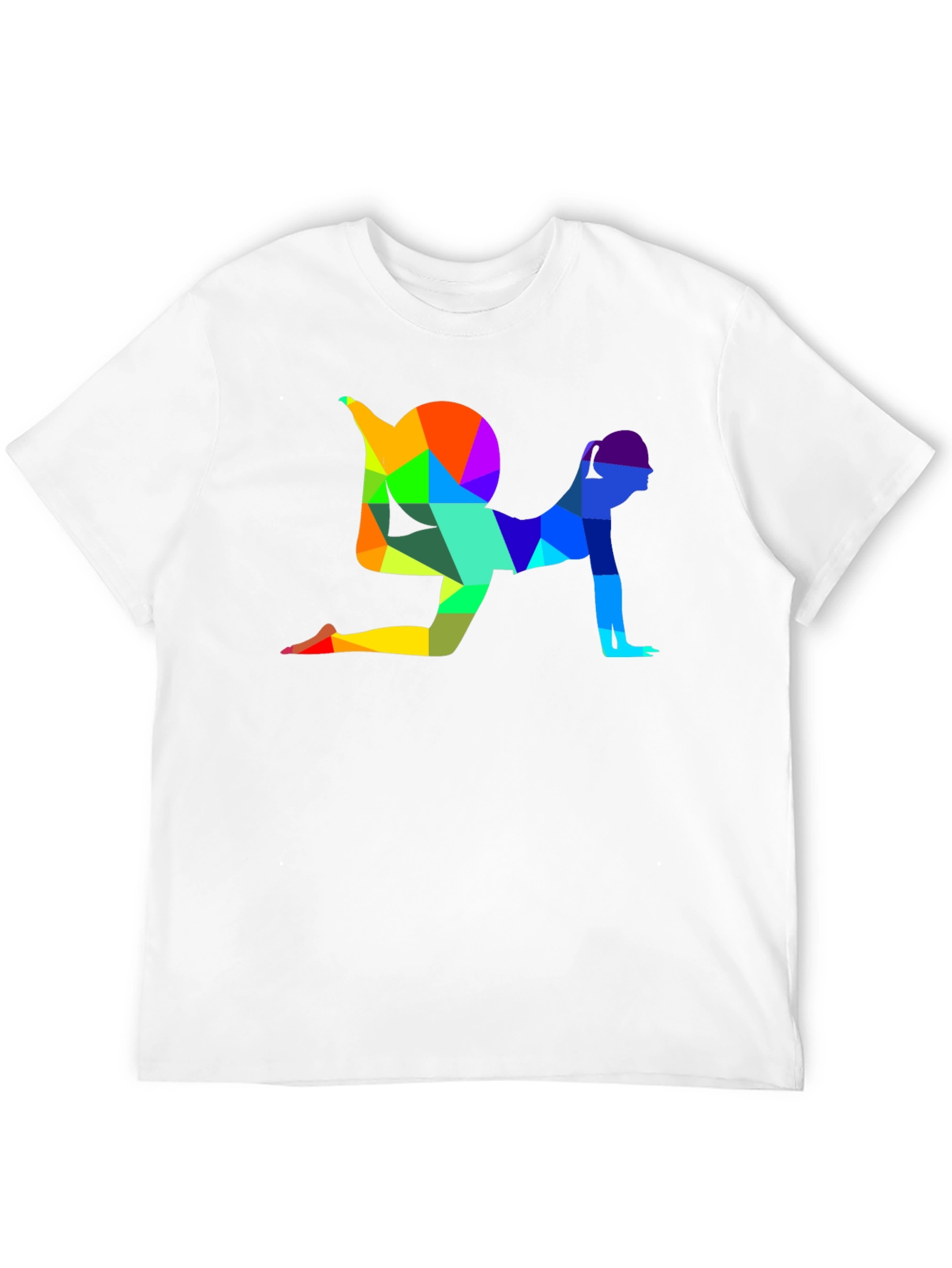Geometric Yoga Pose Graphic T-Shirt - Unisex Black Tee