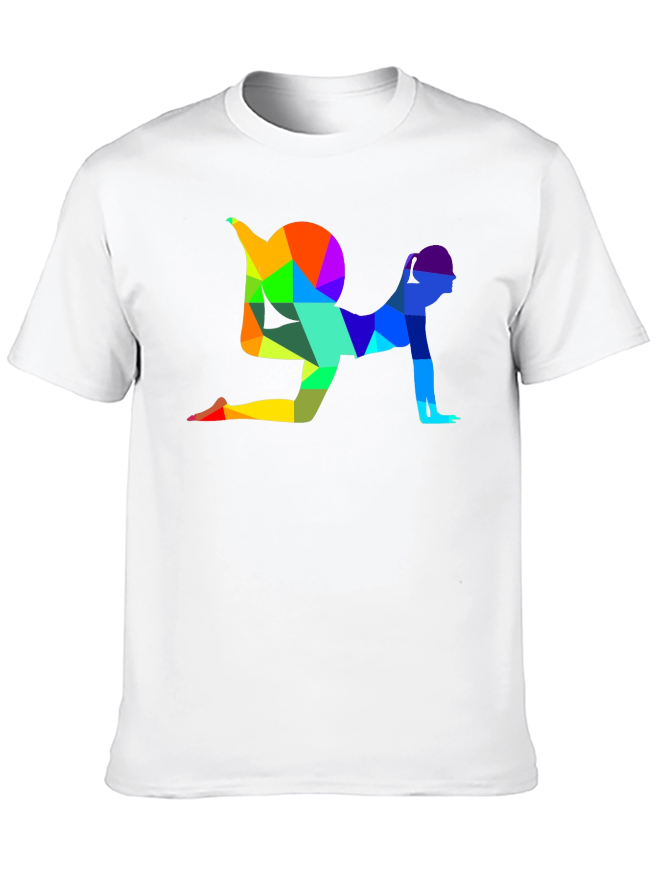 Geometric Yoga Pose Graphic T-Shirt - Unisex Black Tee
