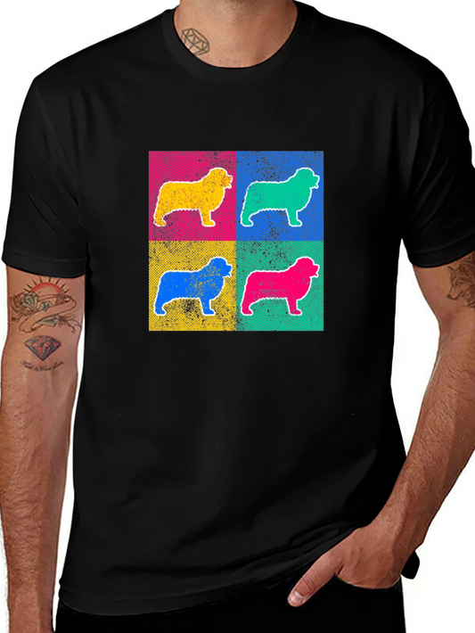 Colorful Dog Breed Pop Art Graphic T-Shirt