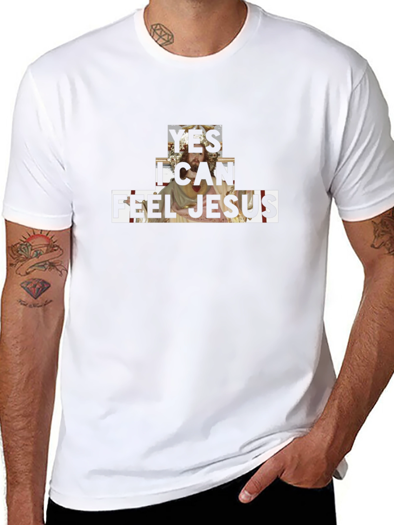 Yes I Can Feel Jesus Graphic Tee - Black