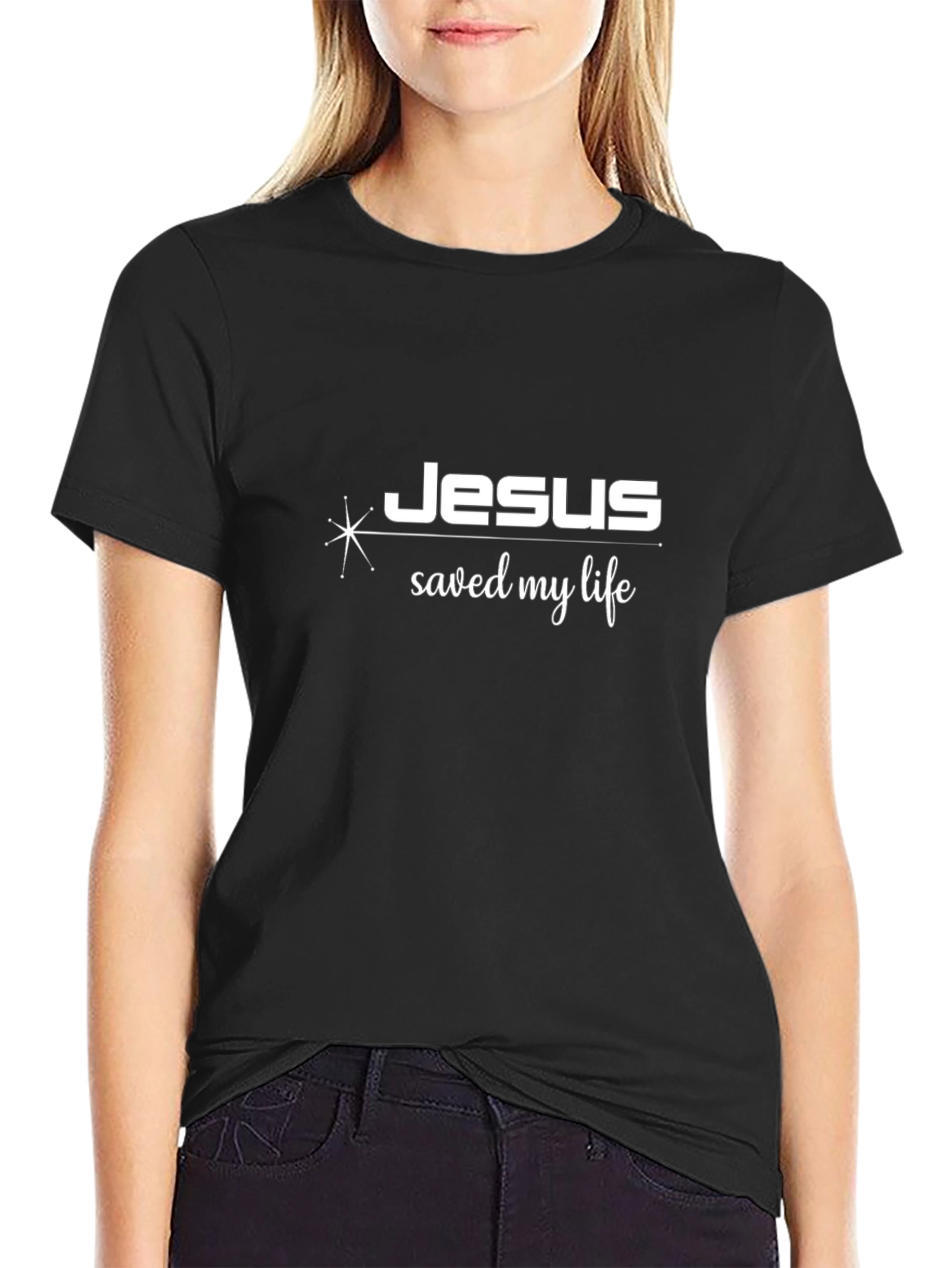 Jesus Saved My Life Black T-Shirt