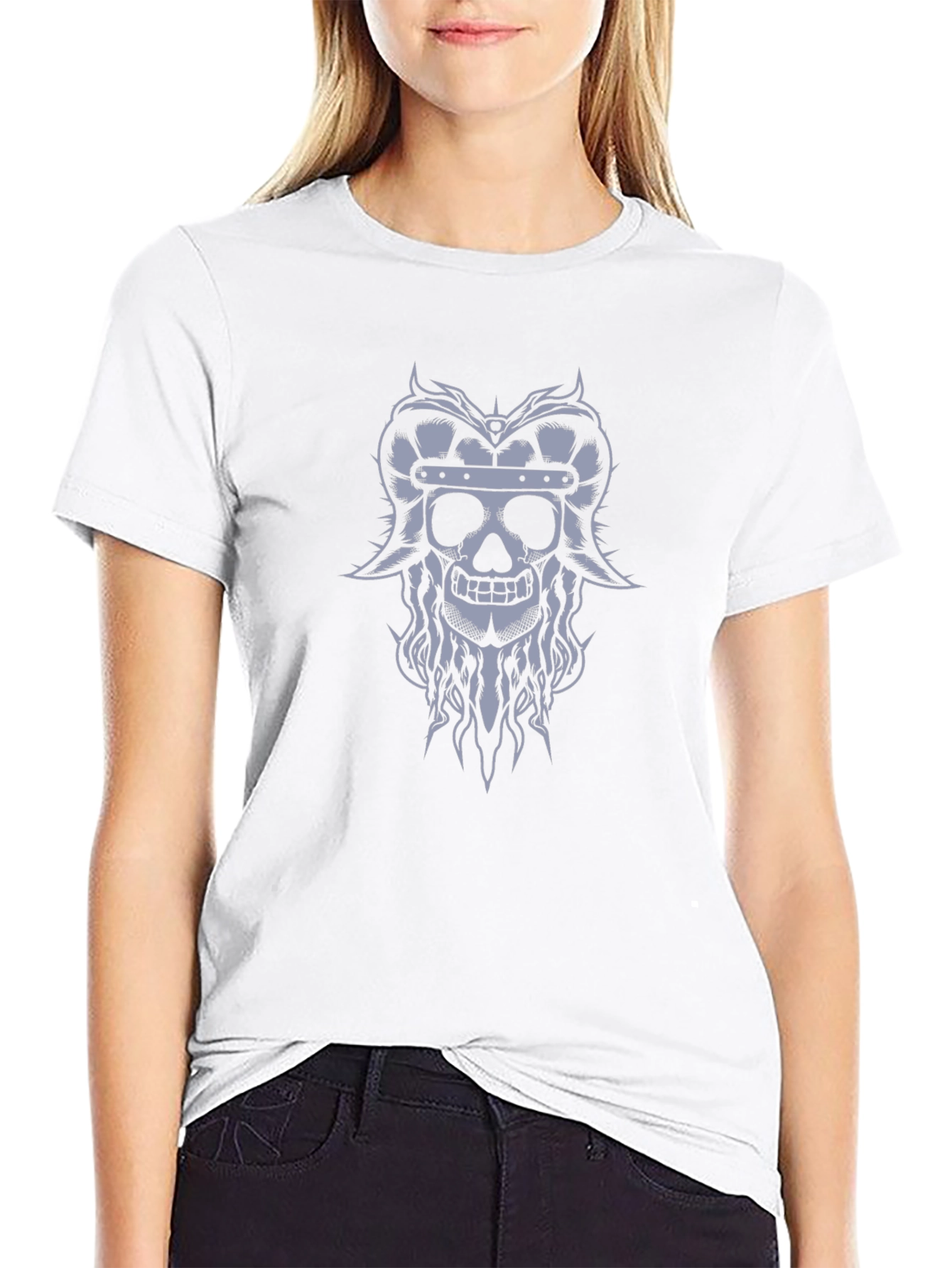 Viking Skull Graphic Tee - Black T-Shirt
