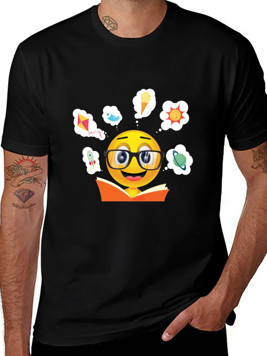 Bookworm Emoji Graphic T-Shirt