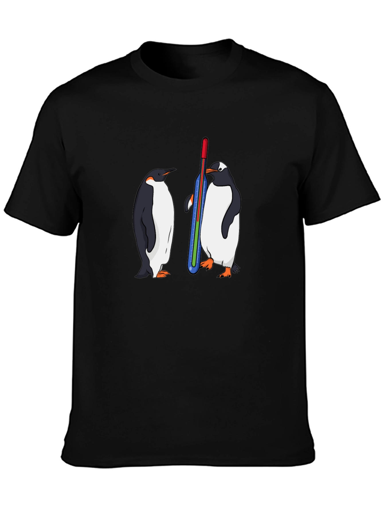 Penguin Thermometer Graphic Tee - Cool Animal Design