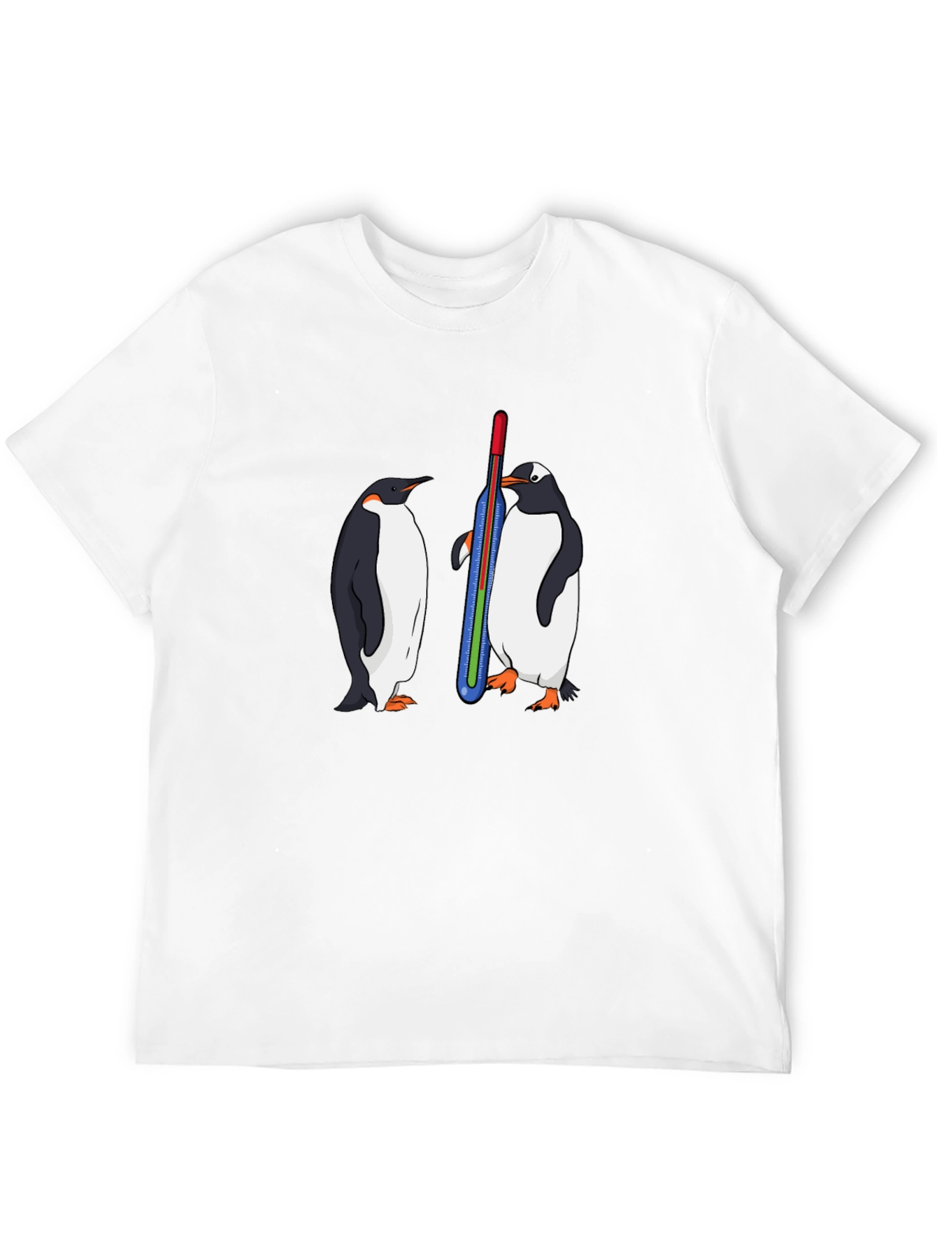 Penguin Thermometer Graphic Tee - Cool Animal Design