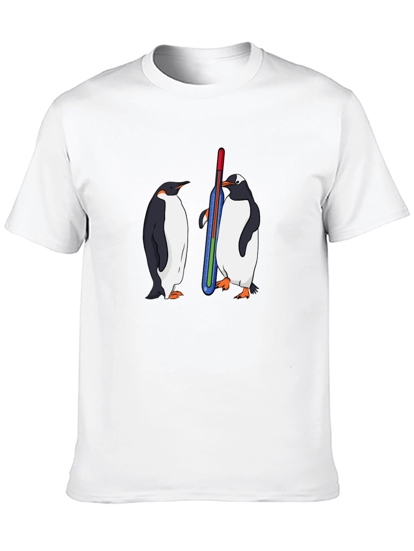 Penguin Thermometer Graphic Tee - Cool Animal Design