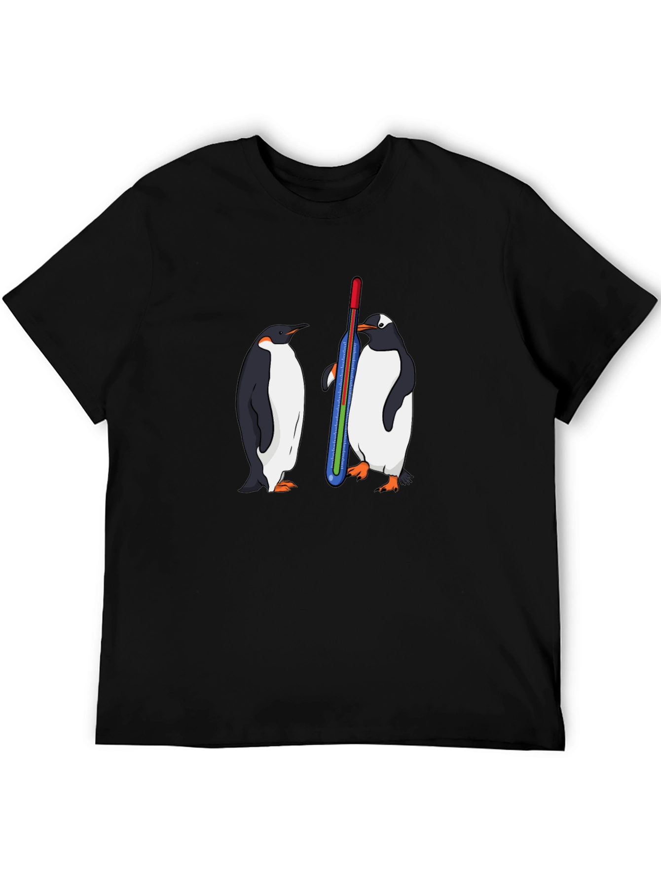 Penguin Thermometer Graphic Tee - Cool Animal Design
