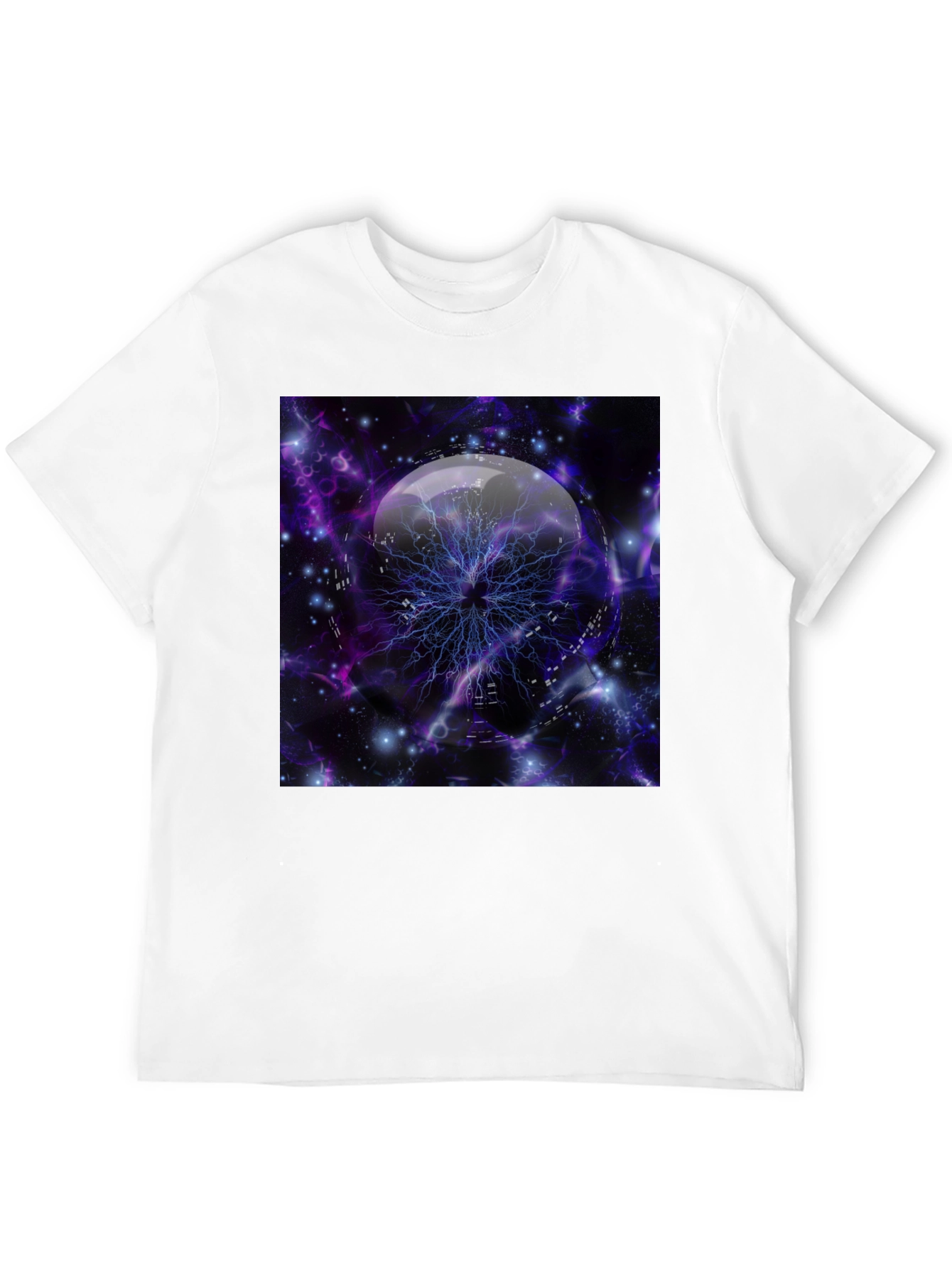 Cosmic Lightning Orb Graphic Tee - Black