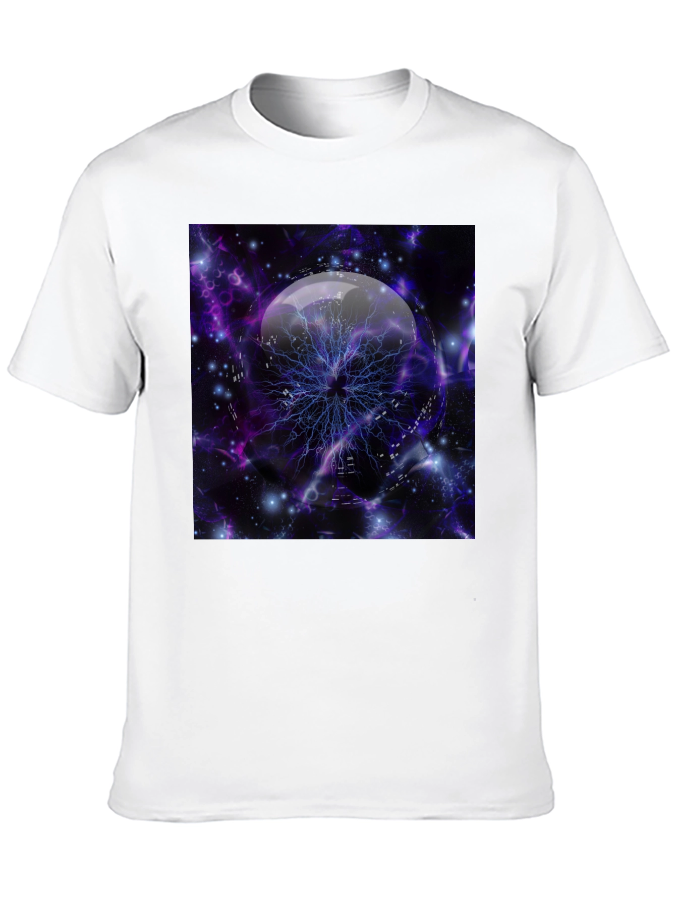 Cosmic Lightning Orb Graphic Tee - Black