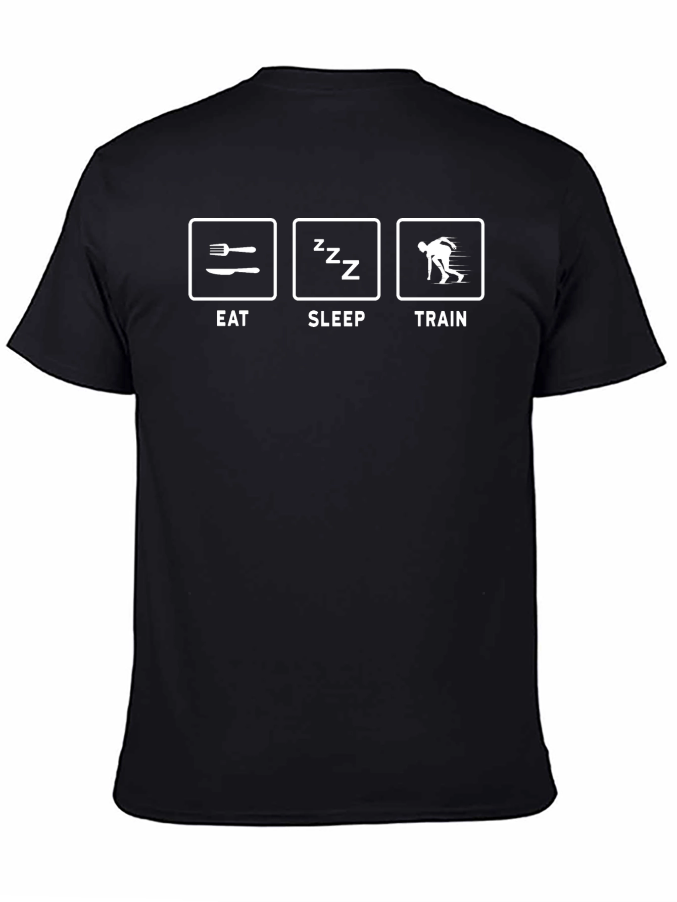 Eat Sleep Train T-Shirt - Fitness Athlete Tee
