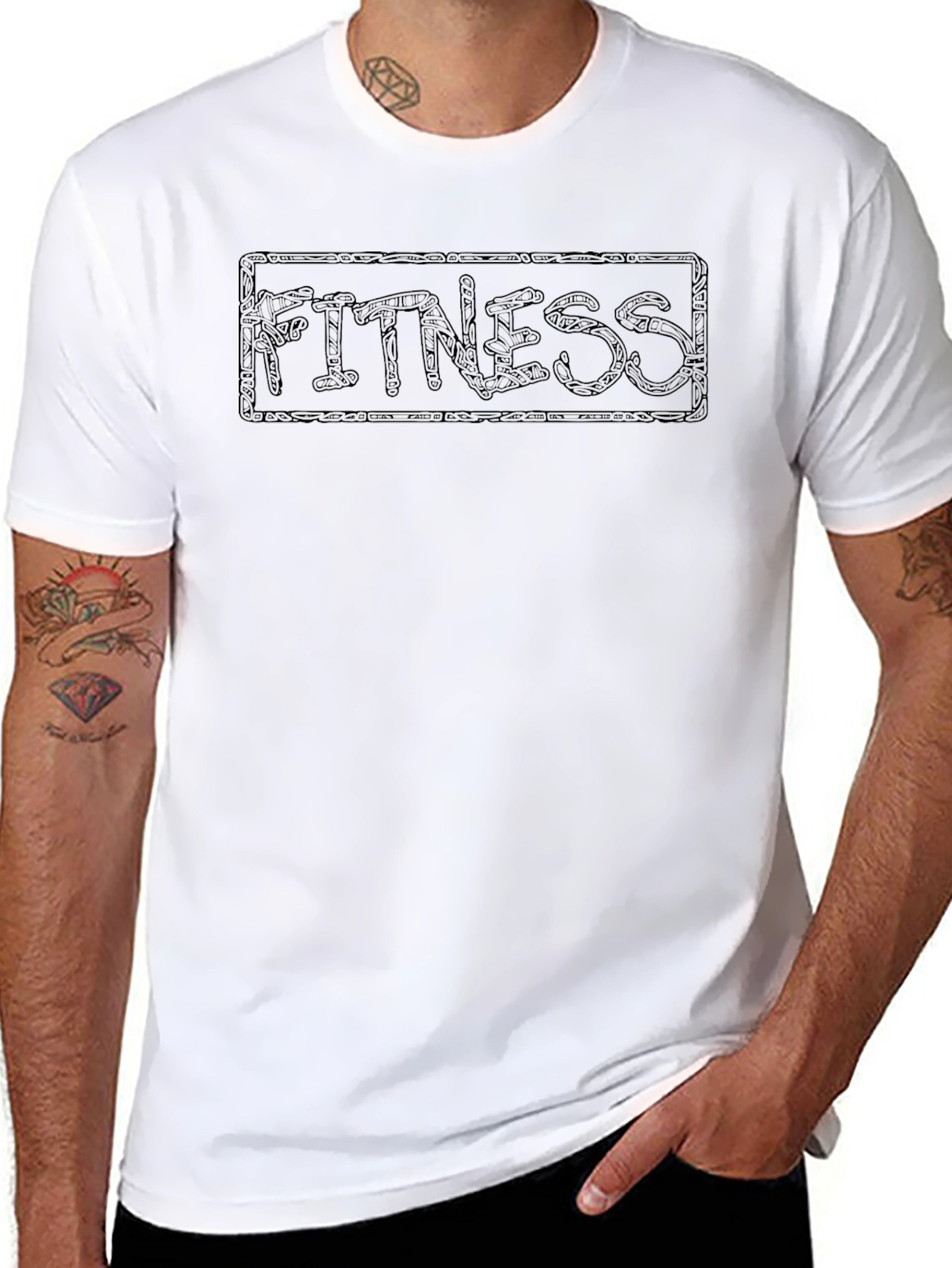 Fitness Graphic Tee - Premium Black Cotton