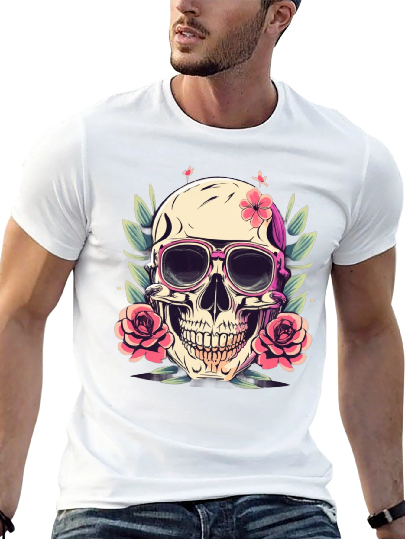 Skull & Roses T-Shirt - Edgy Summer Style