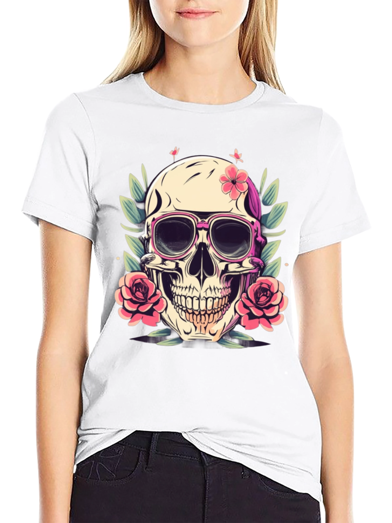 Skull & Roses T-Shirt - Edgy Summer Style