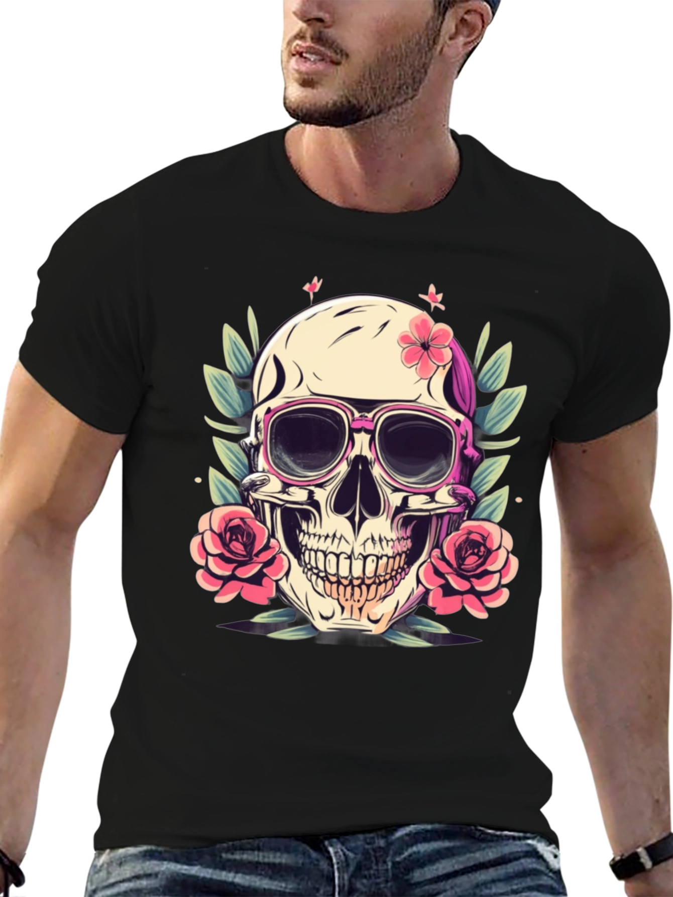 Skull & Roses T-Shirt - Edgy Summer Style