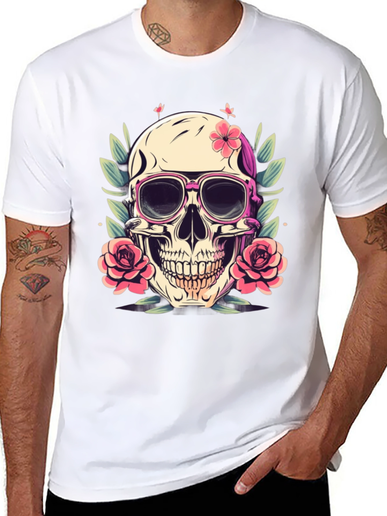 Skull & Roses T-Shirt - Edgy Summer Style