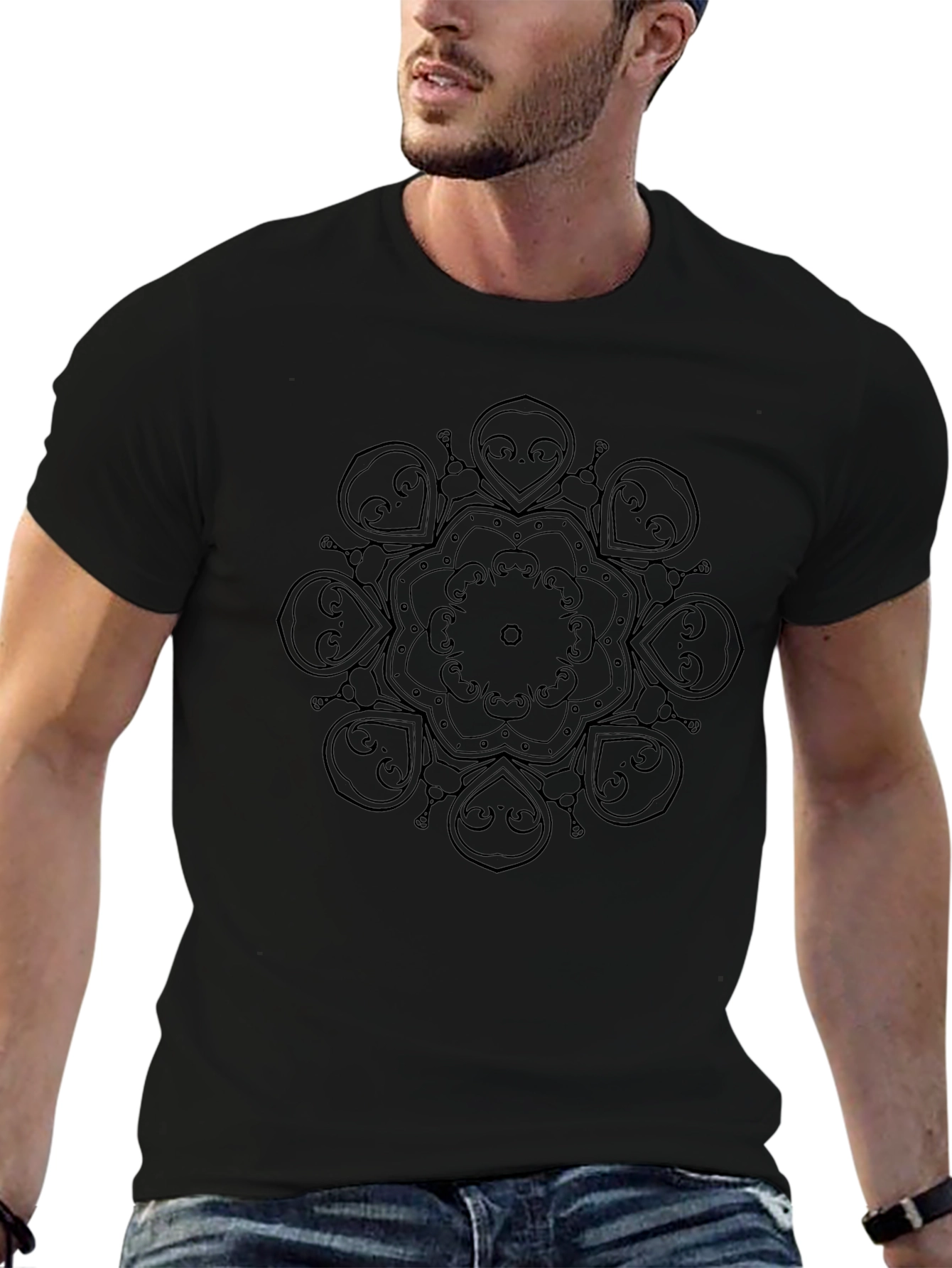 Black Mandala Graphic Tee - Stylish and Comfortable