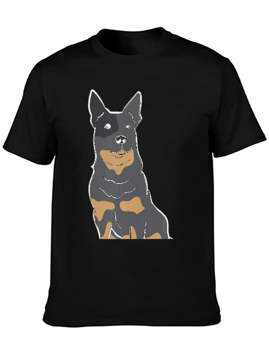 Dog Graphic T-Shirt - Black Casual Tee