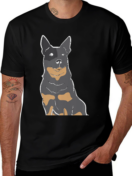 Dog Graphic T-Shirt - Black Casual Tee