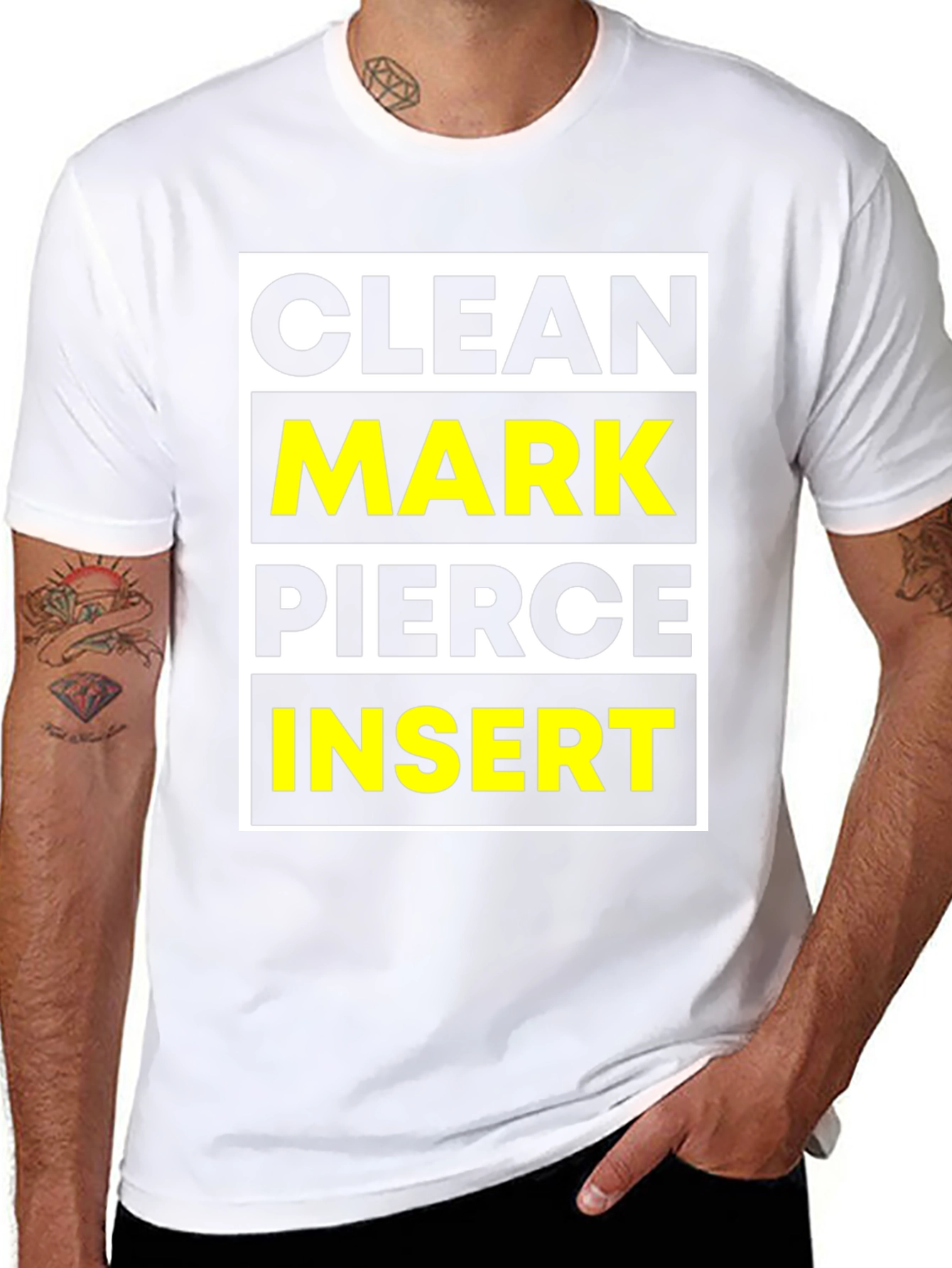 Clean Mark Pierce Insert Graphic Tee - Black